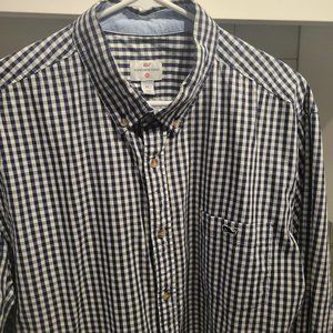 vineyard vines Target collection XL Blue/White Checker Casual Button Down